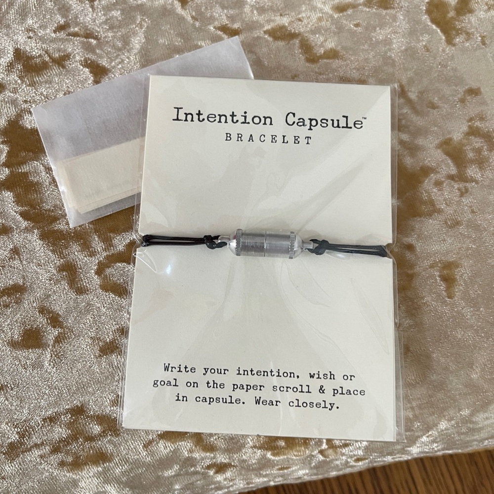 Intention Capsule Bracelet with Black Cord